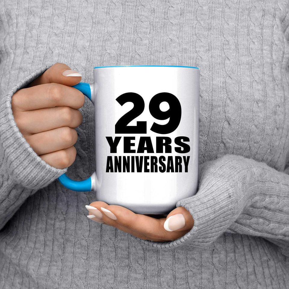 29th Anniversary 29 Years - 15oz Accent Mug Blue