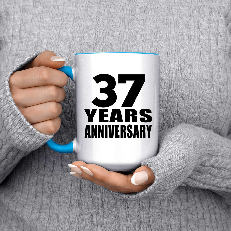 37th Anniversary 37 Years - 15oz Accent Mug Blue