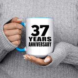 37th Anniversary 37 Years - 15oz Accent Mug Blue