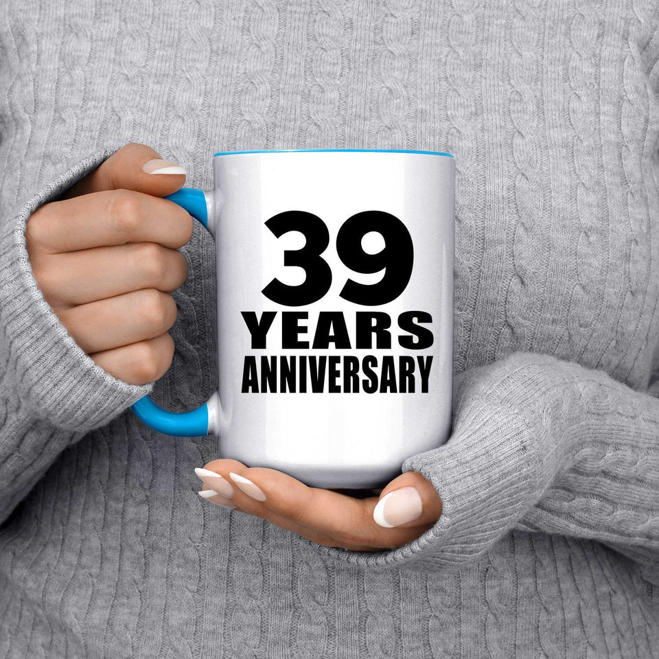 39th Anniversary 39 Years - 15oz Accent Mug Blue