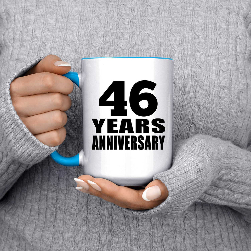 46th Anniversary 46 Years - 15oz Accent Mug Blue