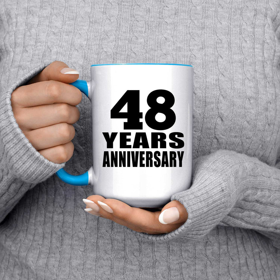48th Anniversary 48 Years - 15oz Accent Mug Blue
