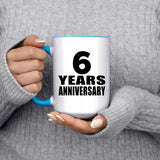 6th Anniversary 6 Years - 15oz Accent Mug Blue