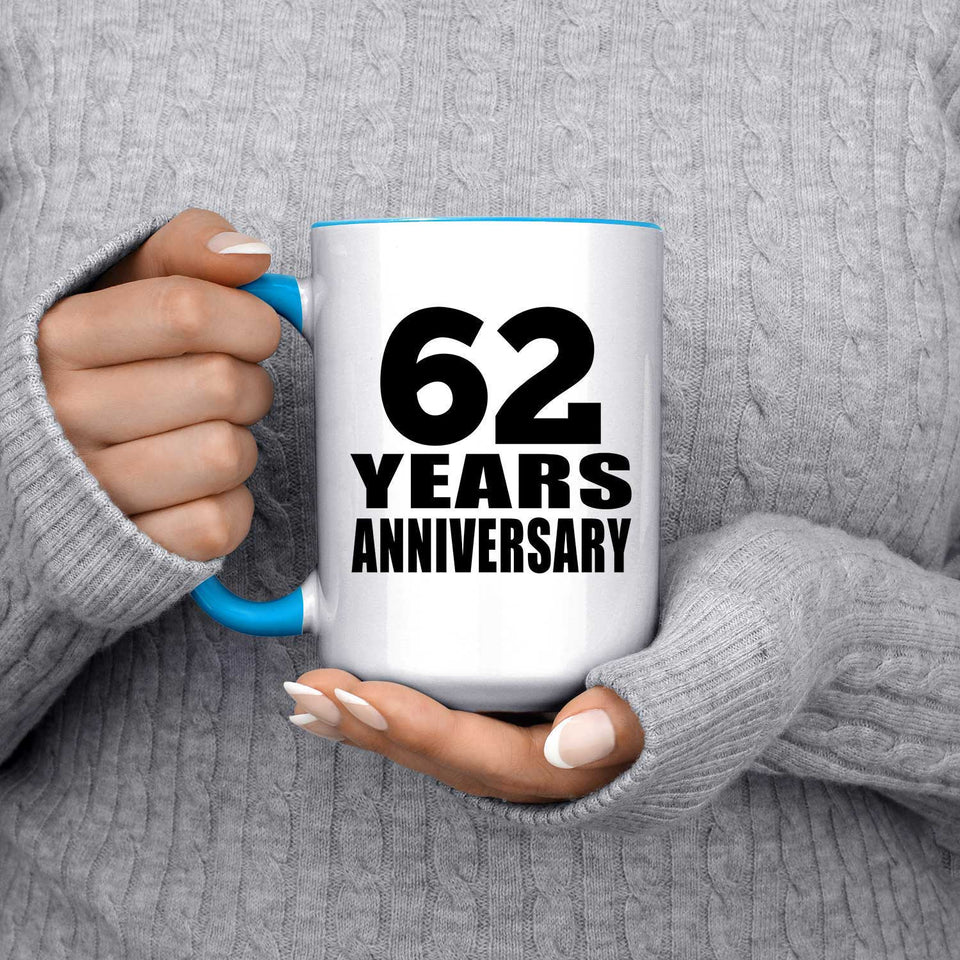 62nd Anniversary 62 Years - 15oz Accent Mug Blue