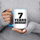 7th Anniversary 7 Years - 15oz Accent Mug Blue