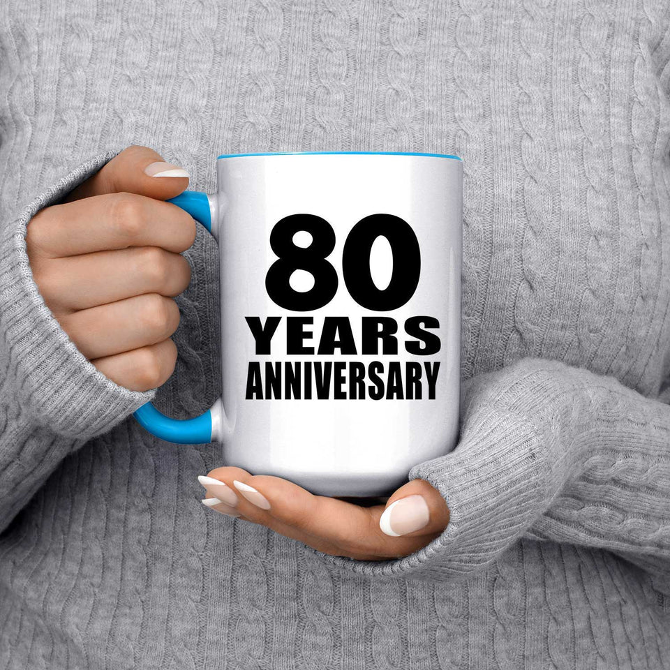80th Anniversary 80 Years - 15oz Accent Mug Blue