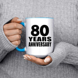 80th Anniversary 80 Years - 15oz Accent Mug Blue