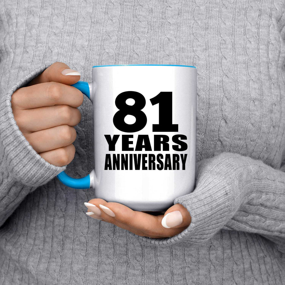81st Anniversary 81 Years - 15oz Accent Mug Blue