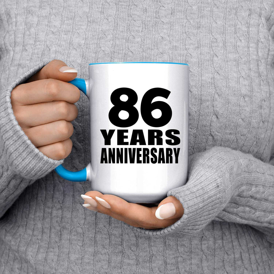 86th Anniversary 86 Years - 15oz Accent Mug Blue