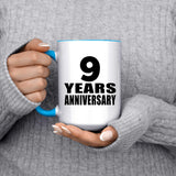 9th Anniversary 9 Years - 15oz Accent Mug Blue