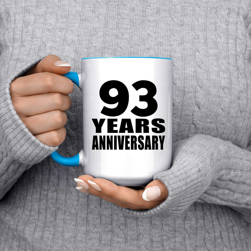 93rd Anniversary 93 Years - 15oz Accent Mug Blue