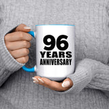 96th Anniversary 96 Years - 15oz Accent Mug Blue