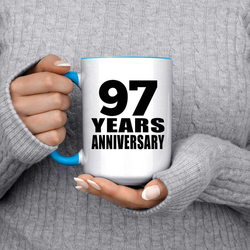 97th Anniversary 97 Years - 15oz Accent Mug Blue
