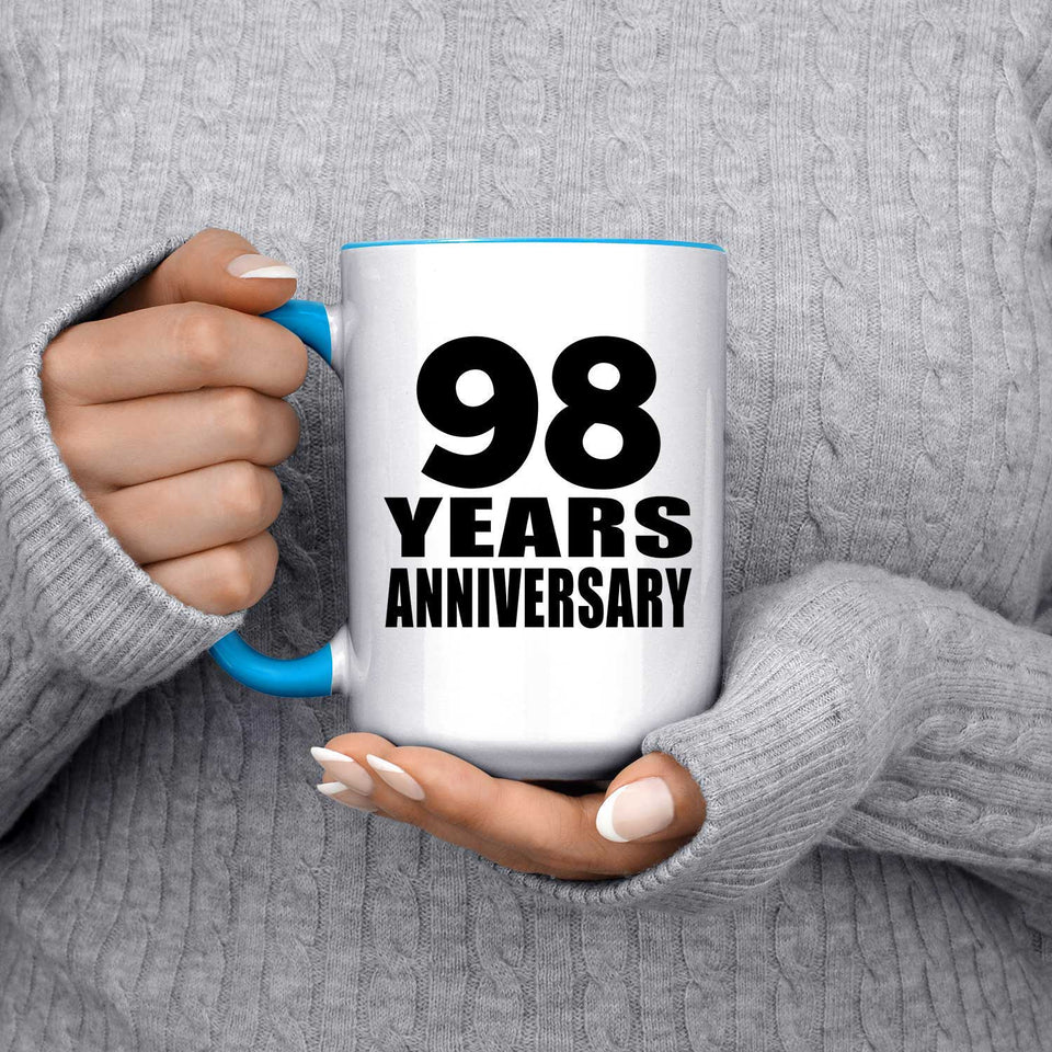 98th Anniversary 98 Years - 15oz Accent Mug Blue