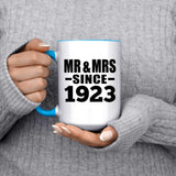 101st Anniversary Mr & Mrs Since 1923 - 15oz Accent Mug Blue