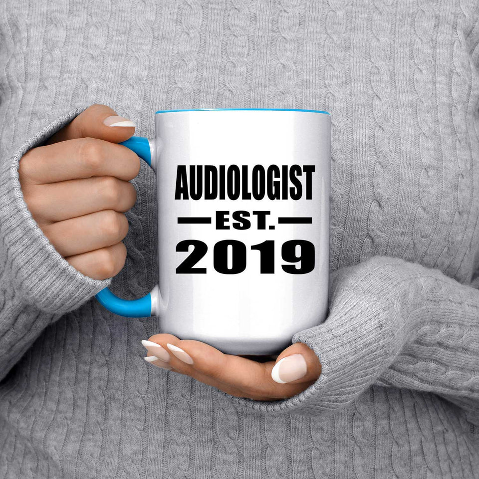Audiologist Established EST. 2019 - 15oz Accent Mug Blue