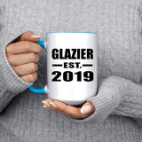 Glazier Established EST. 2019 - 15oz Accent Mug Blue