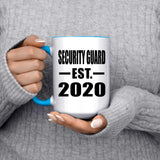 Security Guard Established EST. 2020 - 15oz Accent Mug Blue