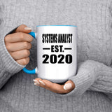 Systems Analyst Established EST. 2020 - 15oz Accent Mug Blue
