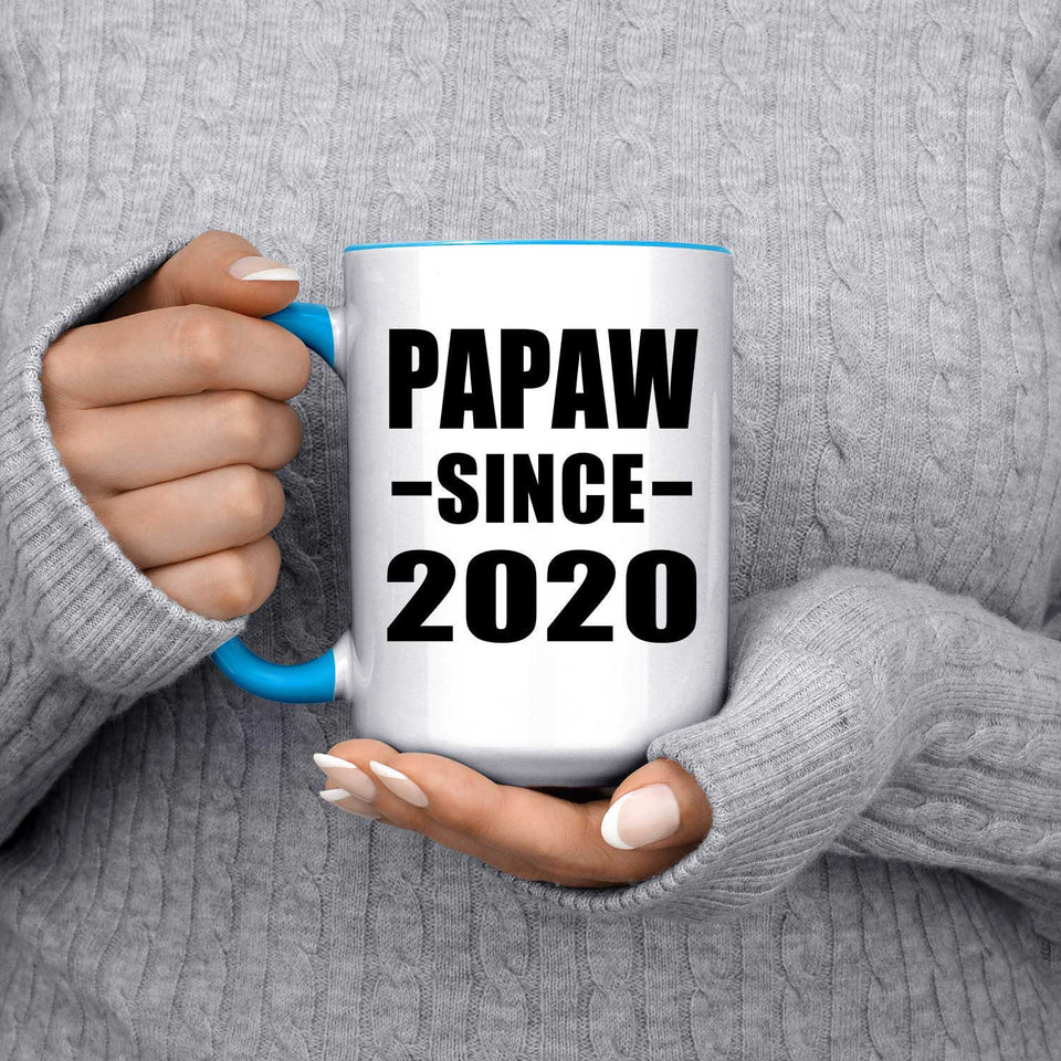 Papaw Since 2020 - 15oz Accent Mug Blue