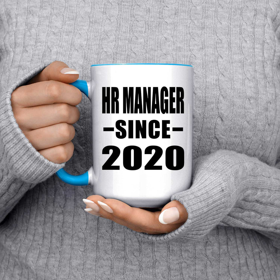 HR Manager Since 2020 - 15oz Accent Mug Blue