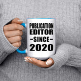 Publication Editor Since 2020 - 15oz Accent Mug Blue