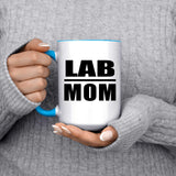 Lab Mom - 15oz Accent Mug Blue