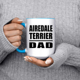 Airedale Terrier Dad - 15oz Accent Mug Blue
