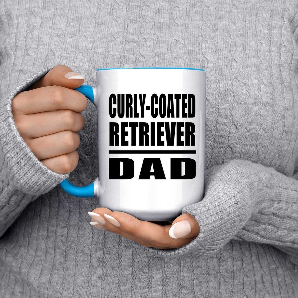 Curly-Coated Retriever Dad - 15oz Accent Mug Blue