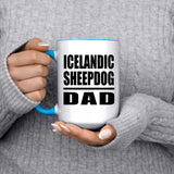 Icelandic Sheepdog Dad - 15oz Accent Mug Blue