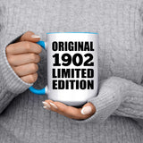 122nd Birthday Original 1902 Limited Edition - 15oz Accent Mug Blue