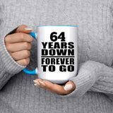 64th Anniversary 64 Years Down Forever to Go - 15oz Accent Mug Blue