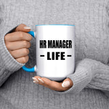 HR Manager Life - 15oz Accent Mug Blue