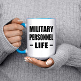 Military Personnel Life - 15oz Accent Mug Blue