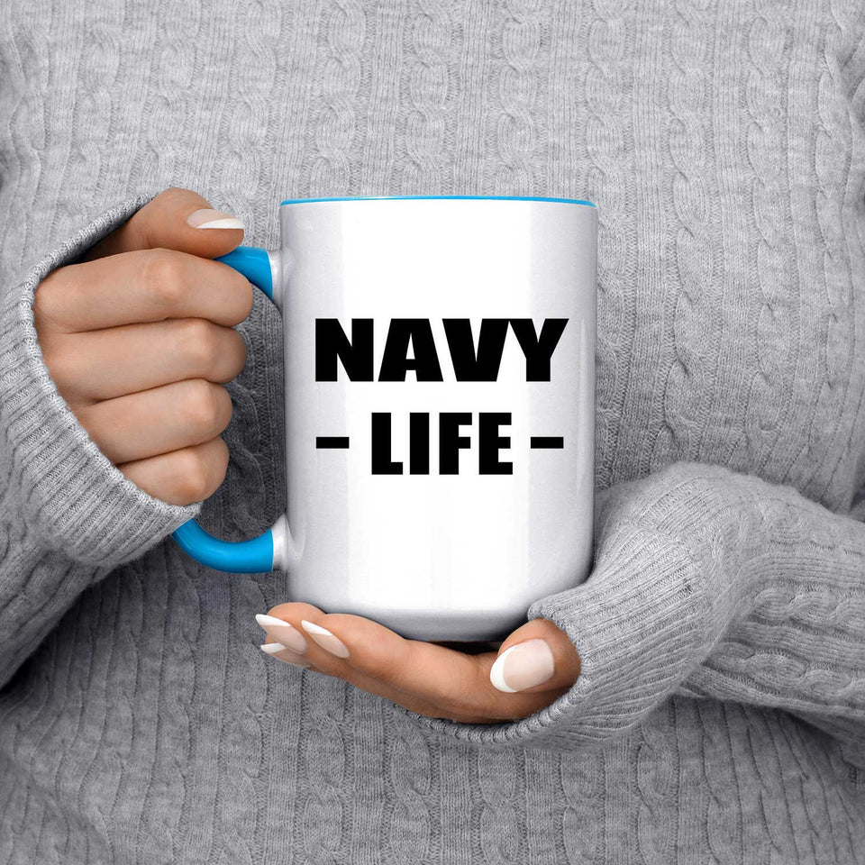 Navy Life - 15oz Accent Mug Blue