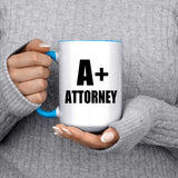 A+ Attorney - 15oz Accent Mug Blue