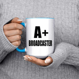 A+ Broadcaster - 15oz Accent Mug Blue