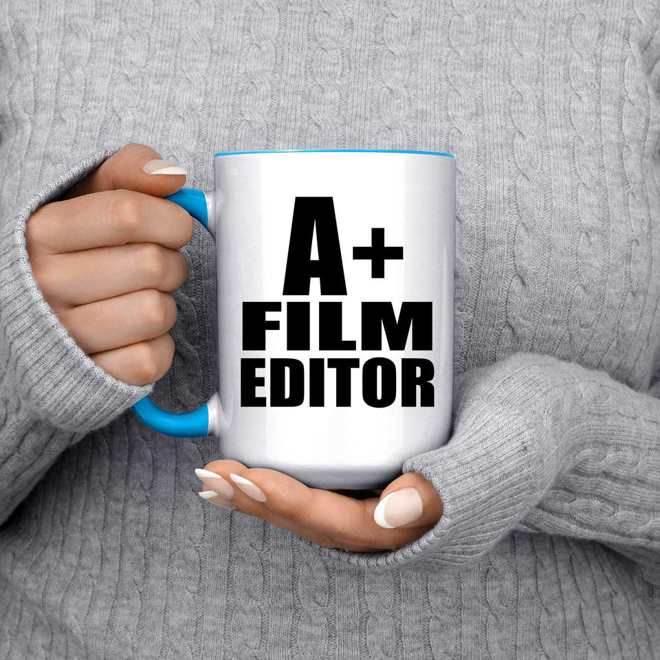 A+ Film Editor - 15oz Accent Mug Blue