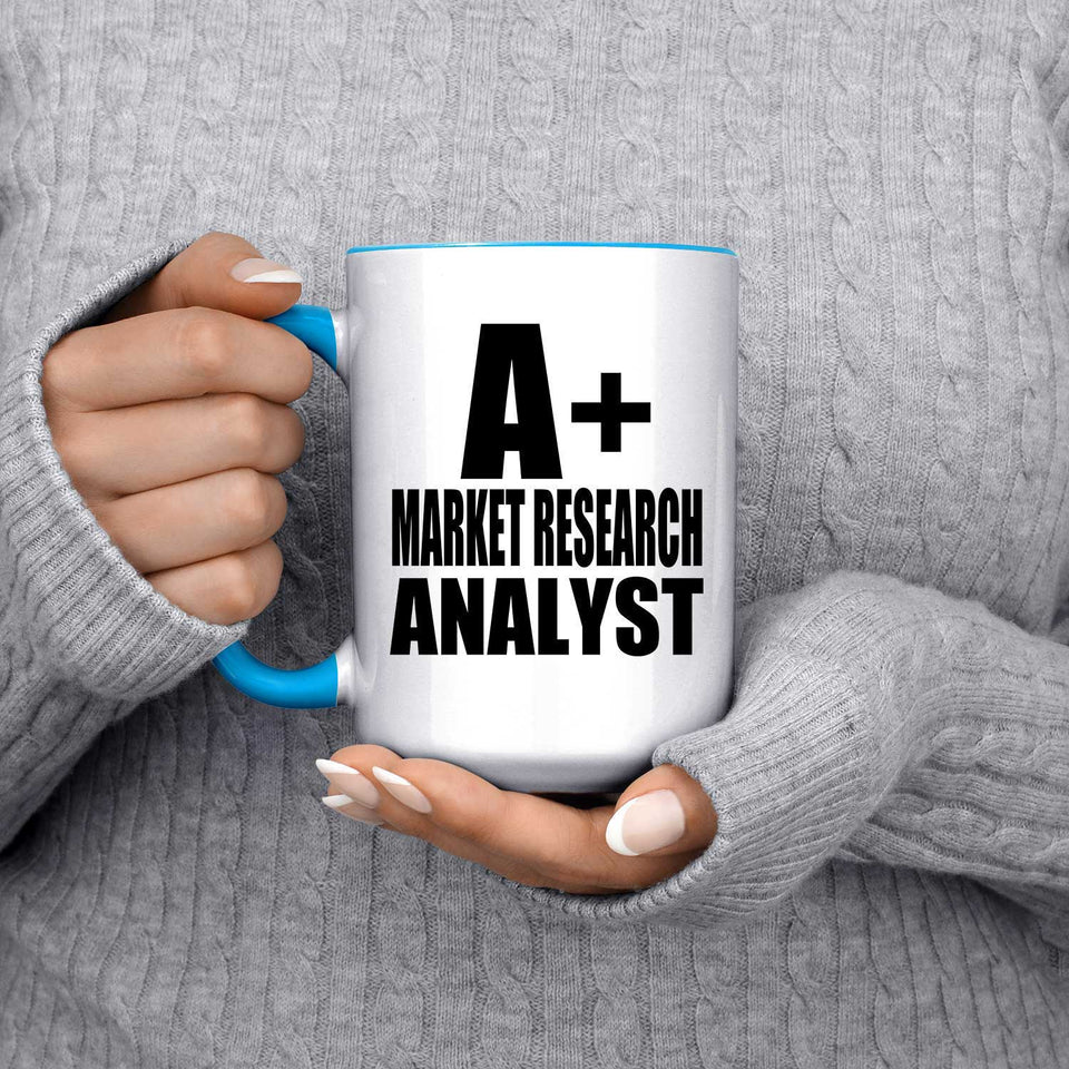 A+ Market Research Analyst - 15oz Accent Mug Blue