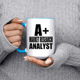 A+ Market Research Analyst - 15oz Accent Mug Blue