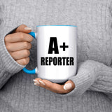 A+ Reporter - 15oz Accent Mug Blue
