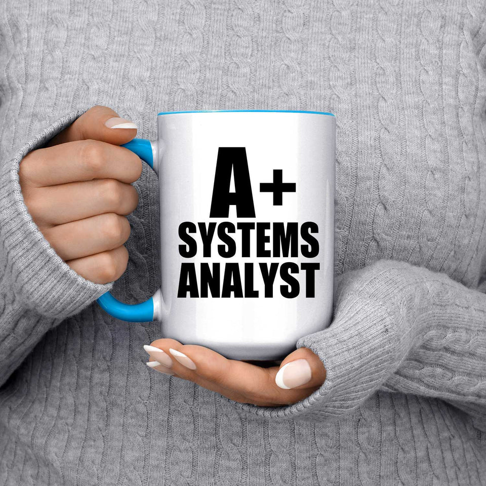 A+ Systems Analyst - 15oz Accent Mug Blue