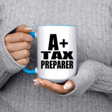 A+ Tax Preparer - 15oz Accent Mug Blue