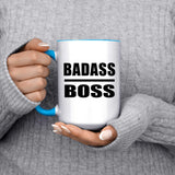 Badass Boss - 15oz Accent Mug Blue