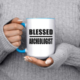 Blessed Archeologist - 15oz Accent Mug Blue