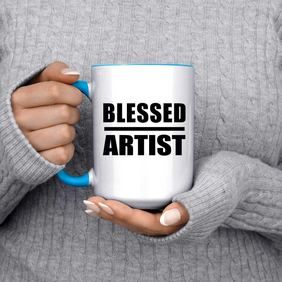 Blessed Artist - 15oz Accent Mug Blue