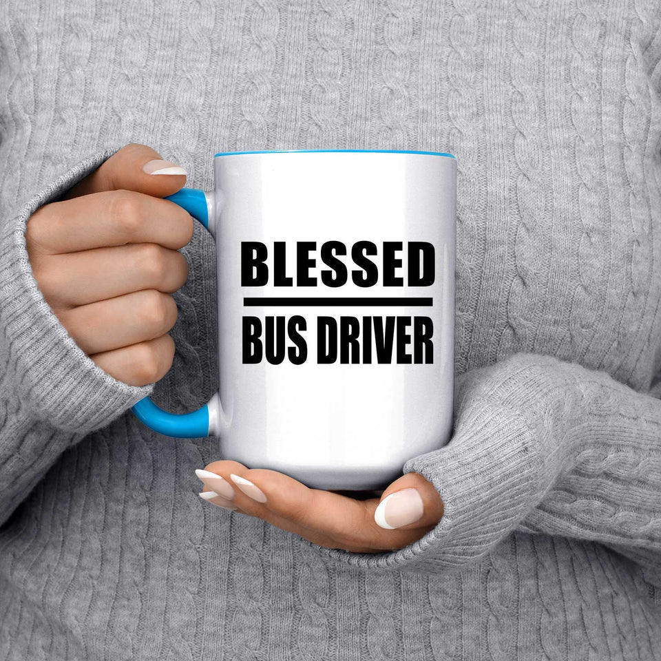 Blessed Bus Driver - 15oz Accent Mug Blue