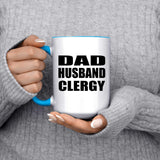 Dad Husband Clergy - 15oz Accent Mug Blue