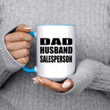 Dad Husband Salesperson - 15oz Accent Mug Blue