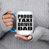Proud Taxi Driver Dad - 15oz Accent Mug Blue